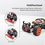 SunFounder Raspberry Pi Smart Robot Car Kit PiCar-S Block Based Graphical Visual Programming Language Line Following Ultrasonic Sensor Light Following Module Electronic Toy with Detail Manual